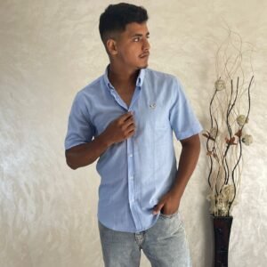 Men's 100% Linen Shirt Casual Long Sleeve Button-Down Shirt for Men Lightweight Linen Shirt