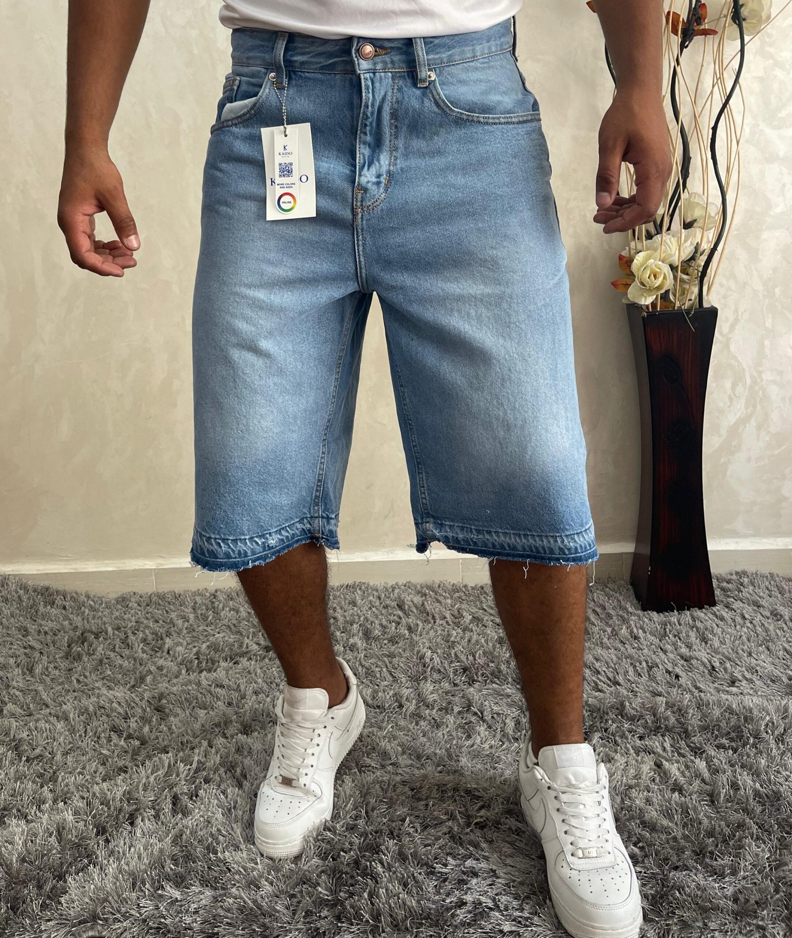 Men Baggy Jorts Y2k Streetwear Loose Fit Hip Hop Skateboard Denim Shorts