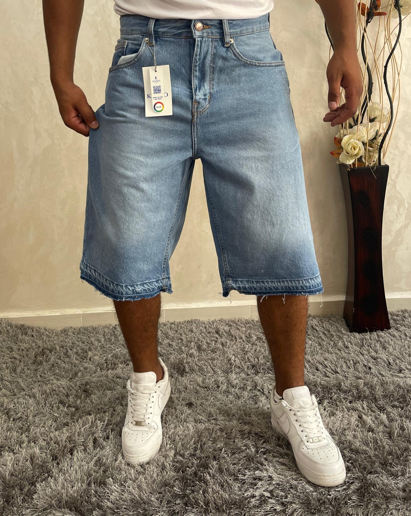 Men Baggy Jorts Y2k Streetwear Loose Fit Hip Hop Skateboard Denim Shorts - Image 6