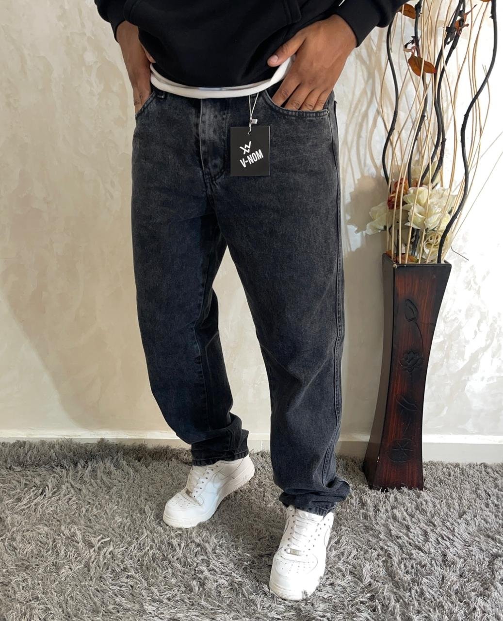 Mens Wide Leg Jeans Baggy Pants - Image 2