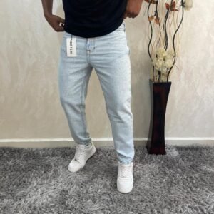 Men's Non-Stretch Loose Fit Boyfriend Jeans Pants bleu claire