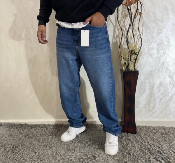 Men's Baggy Hip Hop Jeans Wide Leg Denim Pants Casual Loose Fit Style - Image 3