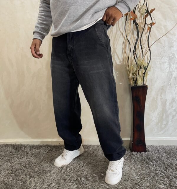 Men's Baggy Hip Hop Jeans Wide Leg Skater Denim Pants Casual Loose Fit Long Trousers Streetwear - Image 5