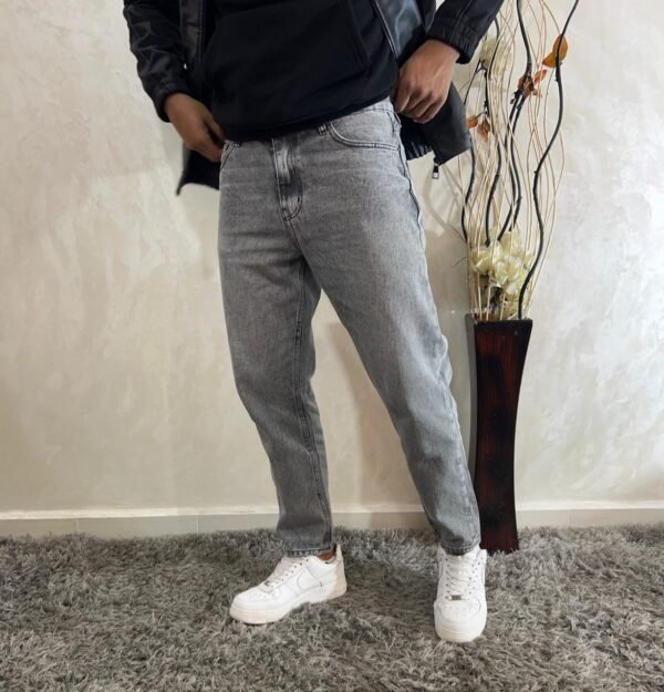 Men's Non-Stretch Loose Fit Cropped Jeans Pants Style - Image 3
