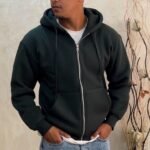 Oversized Fit Hooded JACKET BLACK