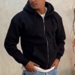 Oversized Fit Hooded JACKET BLACK BLACK