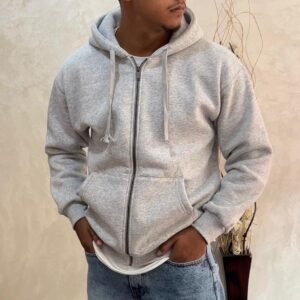 Oversized Fit Hooded JACKET GRISE