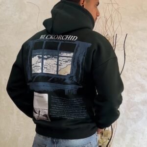 Mens Hoodies Green Oversized Cotton Sweatshirt