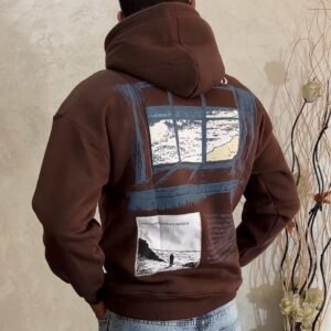 Mens Hoodies Brown Oversized Cotton Sweatshirt