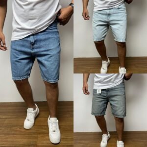 Mens Jean Shorts Pack 3 PS , Stretch Mens Denim Shorts, Relaxed Fit Jorts Men for Summer Casual Wear