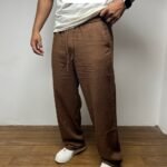 Pantalon Décontracté en Lin pour   Homme – Style d'Été Confortable MAROON