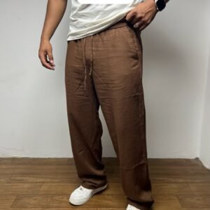 Pantalon Décontracté en Lin pour   Homme – Style d'Été Confortable MAROON