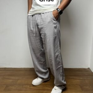 Pantalon Décontracté en Lin pour Homme – Style d'Été Confortable   GRISE