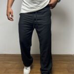 Pantalon Décontracté en Lin pour Homme – Style d'Été Confortable NOIR